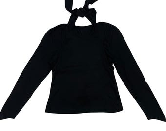 Rare 1980s Richard Torry For London Station Tie-neck Long Sleeve Top made in Japan Sediotinaries Avant Garde Experimental Top Size S
