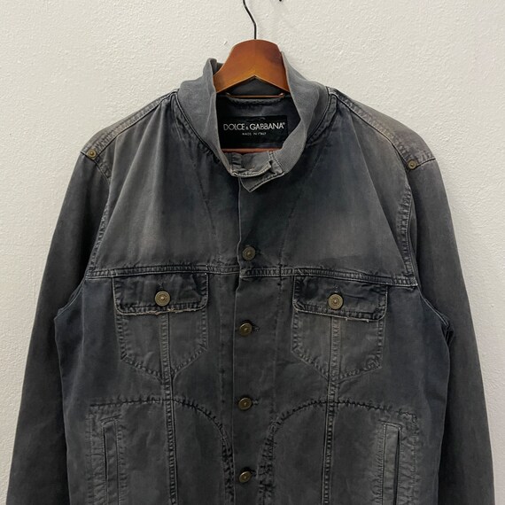 Vintage Dolce Gabbana Faded Jacket Vintage Dolce & Gabbana Button 
