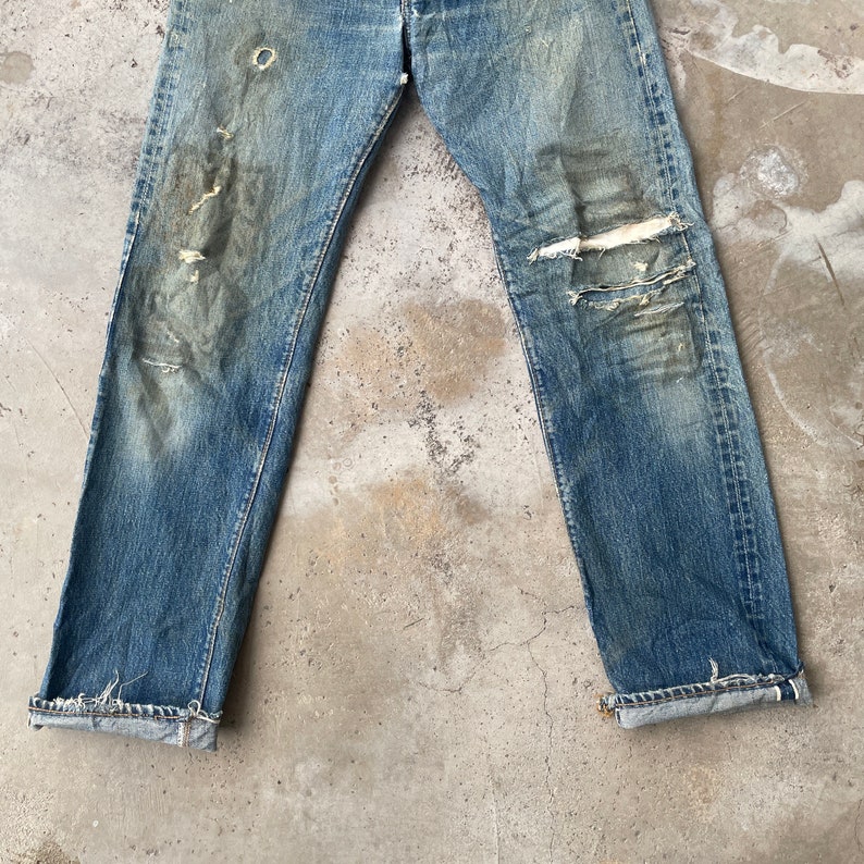 Levi's 501 USA Made Red Ear Vintage - Taille W35 - Redline Denim Années 80 - Import Du Japon