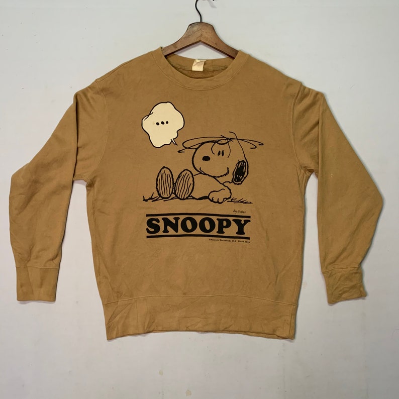 Snoopy Peanuts Uniqlo Sweatshirt Crewneck Plain Sweater Peanuts Sportwear Size M image 1