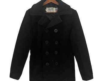 VTG Rare SCHOTT 740N Pea Jacket Peacoat Cream Made in Usa Size 34