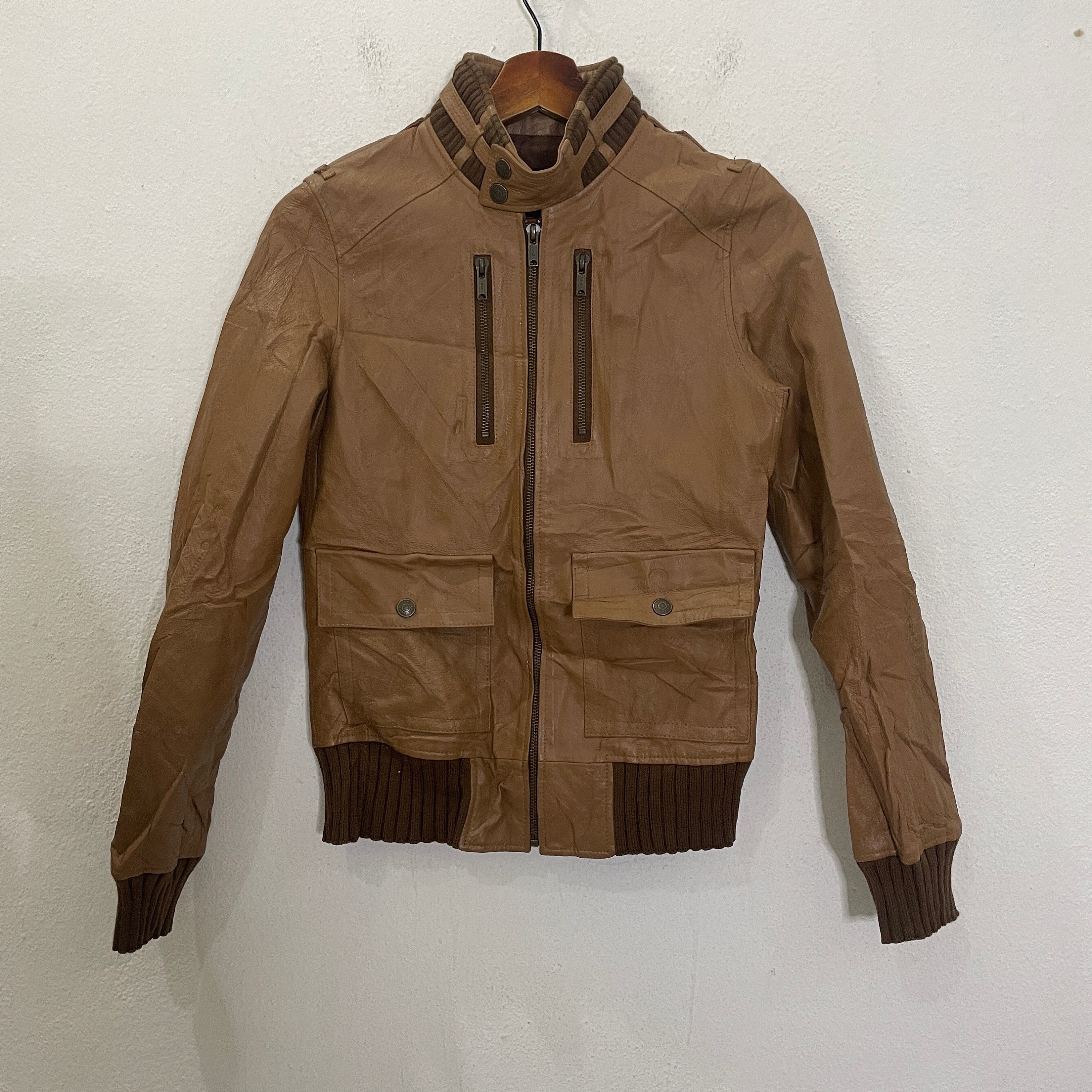 THEE HYSTERIC XXX Leather Jacket Blouson M Goat Black Plain