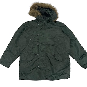 Vintage Alpha Industries Jacket Vintage Alpha Industries Parkas Jacket Vintage Alpha Industries Hoodies Military Jacket Size XL