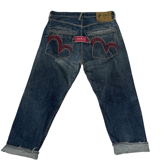 Vintage Evisu Denim Jeans Vintage Evisu Distressed Redline Denim