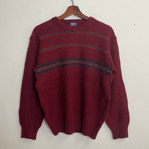 Vintage Renown Knitwear Sweater Vintage Renown Drawstring Honeycomb Knitwear Jumper Vintage Renown Pullover Knitwear Size M