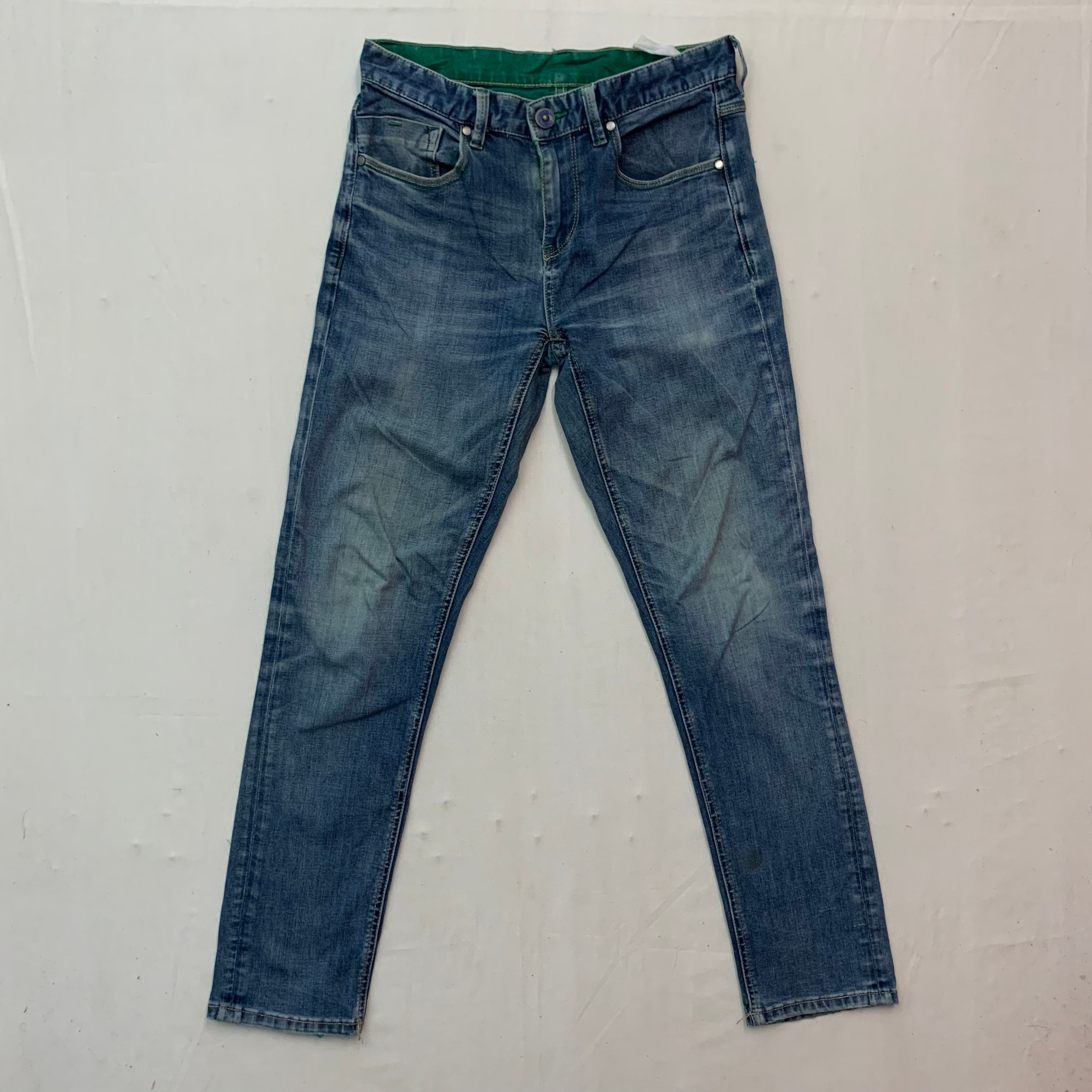 Vintage Jeanswest Green Denim Jeans Vintage Jeanswest Grenn Distressed