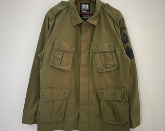 Vintage Avirex Jacket Vintage Avirex Big Logo Jacket Vintage Avirex Military Jacket Vintage Avirex Button Ups Jacket Size L