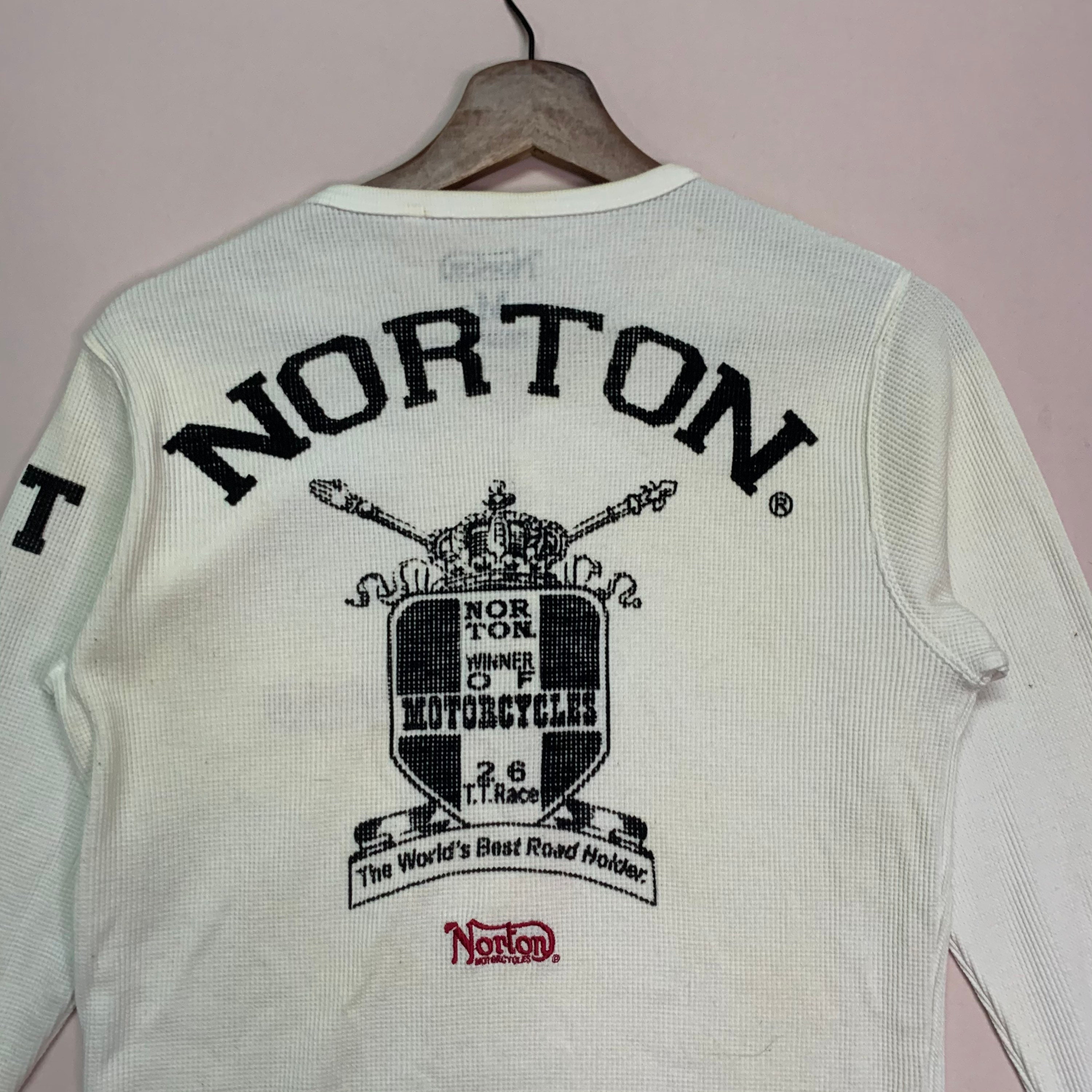Vintage Norton Motorcycle Big Logo Long Sleeve Tee - Size S - Etsy