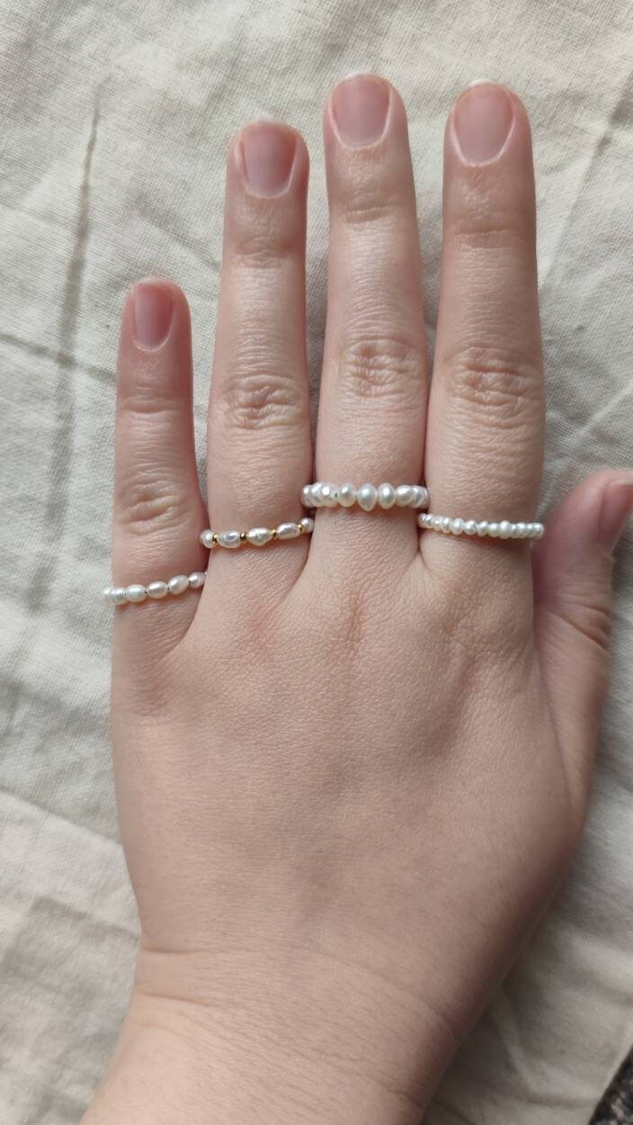 LA PERLA - Real freshwater pearl ring, Echter Süßwasserperlenring auf…