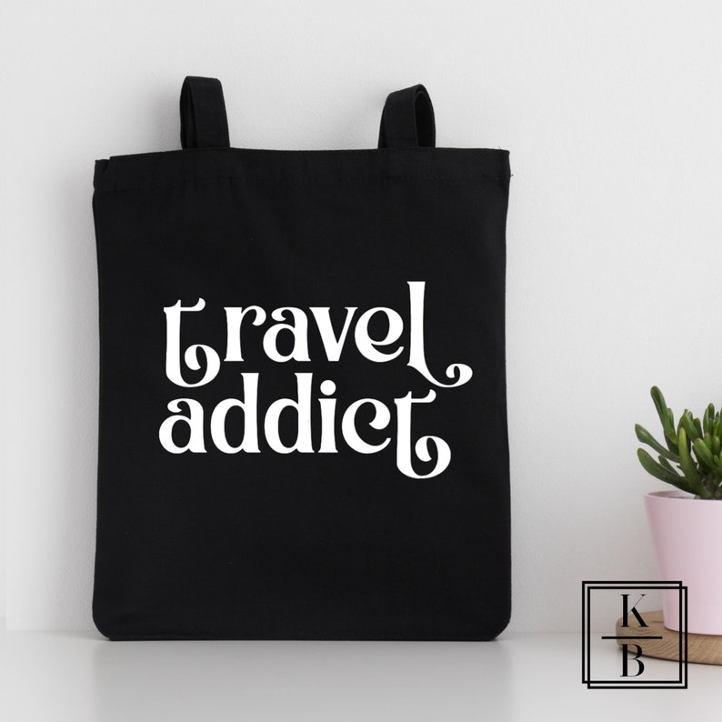 Travel Addict Tote Bag  Travel Gift  Funny Tote for Woman  image 1