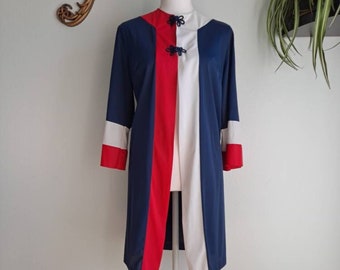 Vintage 1960's Pinehurst Red White and Blue Robe Housecoat Duster medium/large