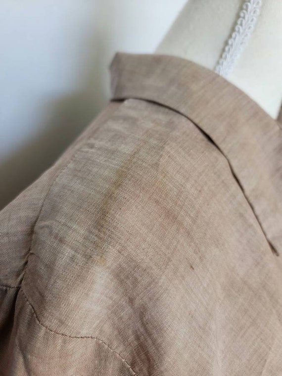 Vintage 1940's - 1950's Cotton Town Taupe Brown S… - image 10