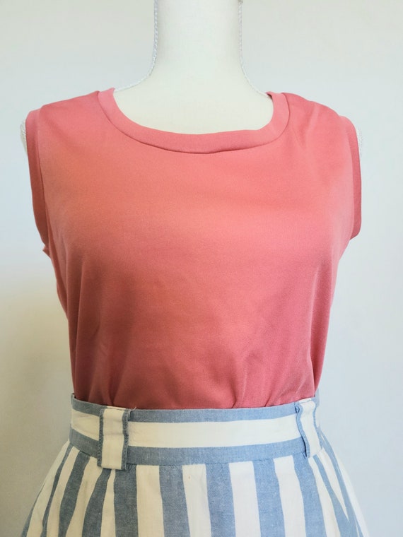 Vintage 1970's Judy Bond Dacron Polyester Pink Sl… - image 1