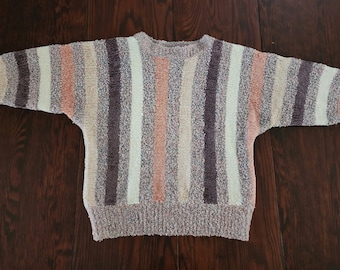 Vintage 1980's Bramble Lane Chenille Striped Sweater