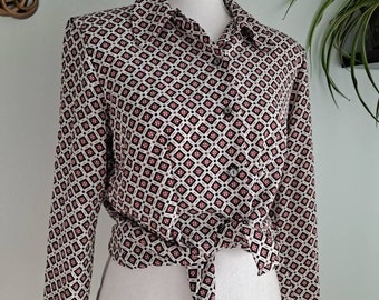 Vintage 1990's Notations Geometric Blouse S/M