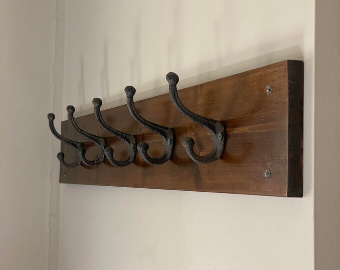 Rustic Farmhouse Industrial Cast Iron Coat and Hat Rack Etsy