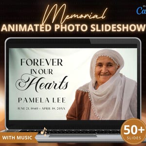 White Cloth Wind Free Animation Background Funeral Slideshow Template Canva, Celebration of Life Memorial Service Custom Photo Video Tribute