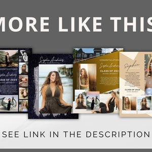 Senior Yearbook Ad Template Full Page | Seniors Dedication Photo Collage Template Easy Editable Canva Ads Printable Digital Download image 6
