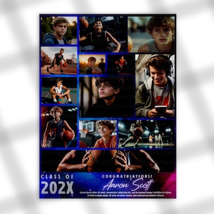 photo collage senior yearbook ad template canva full page