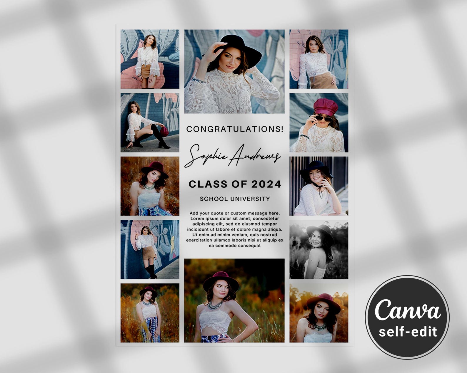 Sample Grad Ad Yearbook Ad Full Page Elementary | Photo Collage Graduation ...