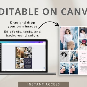 Senior Yearbook Ad Template Full Page | Seniors Dedication Photo Collage Template Easy Editable Canva Ads Printable Digital Download image 5