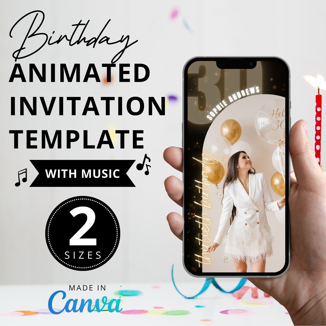 30th Birthday Electronic Invitation iPhone Mobile Text Invite Etsy