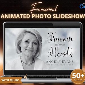 Memorial Slideshow Template, Editable Fluffy Clouds Sky Animation Funeral Photos Presentation, Celebration of Life Tribute with Music, CANVA