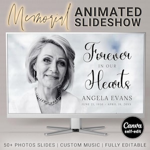 Funeral Slideshow Memorial Video Canva, Fluffy Clouds Sky Animation Photo Slides for Memorial Tribute, Custom Pictures Template with Music