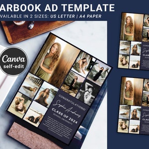Senior Yearbook Ad Template Full Page | Seniors Dedication Photo Collage Template Easy Editable Canva Ads Printable Digital Download image 2