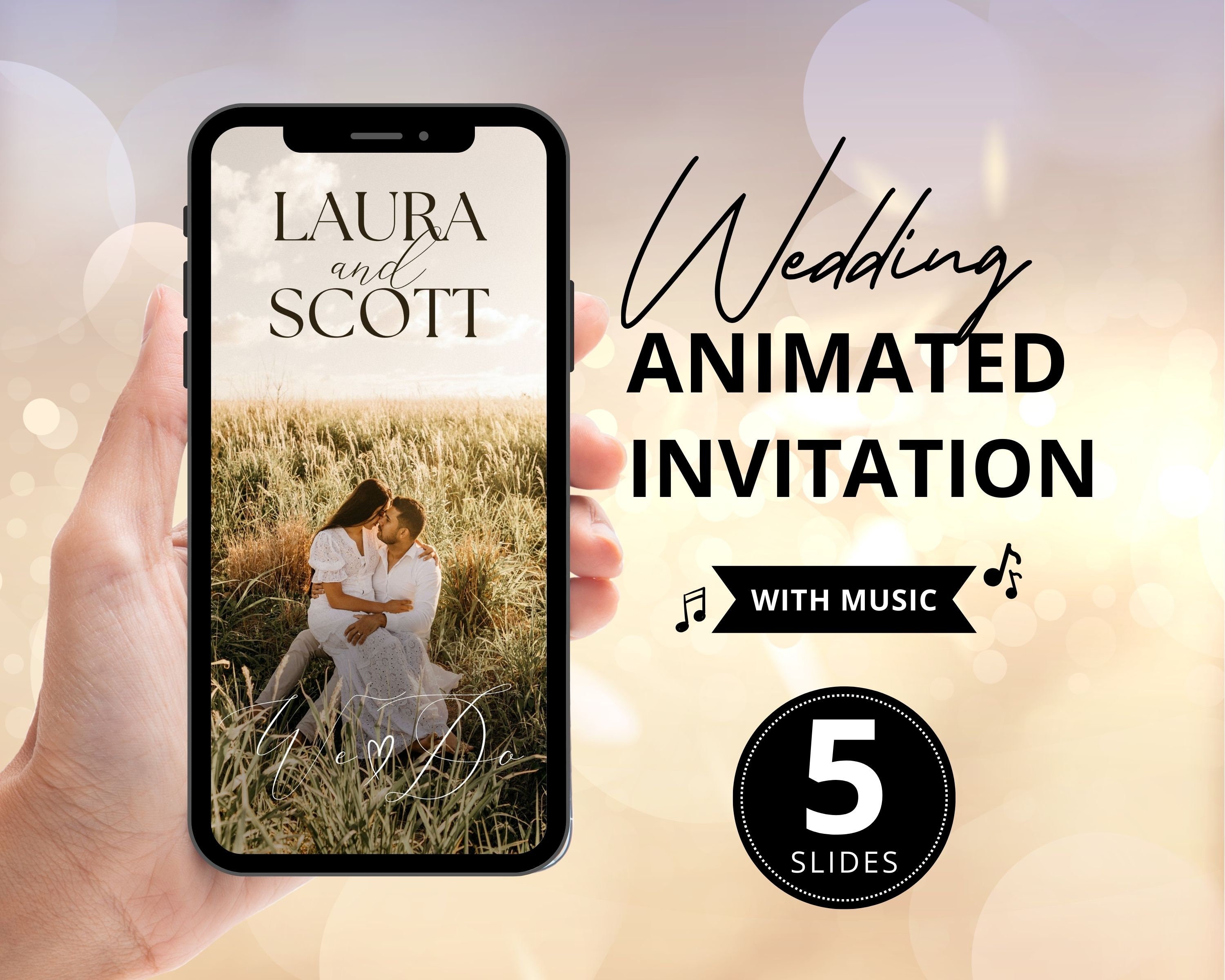 Minimalist Wedding Invitation Template With Clickable RSVP, Animated ...