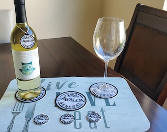 Custom Personalized Logo Coasters and Keychain - Business Marketing Coasters Keychain  - Business Logo Plastic - Business  Gifts