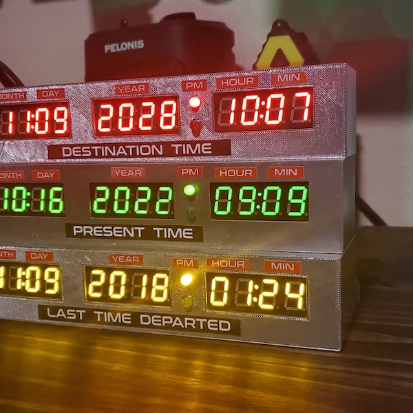 Back to the Future Desk Night Stand Clock - WIFI | Connects with Phone