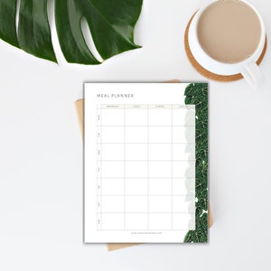 Essensplan A5, Wochenplan Essen, Mealplan, Rezepte, Pflanzendesign Diätplan, Speiseplan Block, vegan Menüplan, vegetarisch Ernährung, Blatt