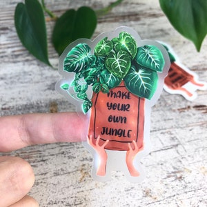Sticker Jungle Pflanze, Plantlady Aufkleber, Monstera Aufkleber, botanische Sticker, Kalender & Bulletjournal, Laptop, Gloriosum, Alocasia