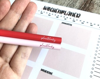 Pastel Pink and Red Pencil Set Engraving Plantlady Plant Lover Plantlover School Enrollment Gift Note Pen Drawing