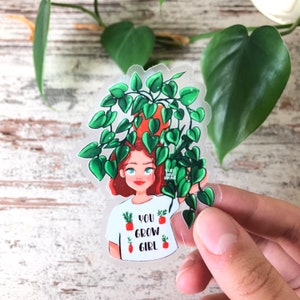 Sticker Pflanze, Plantlady you grow, Monstera Aufkleber, botanische Sticker, Kalender & Bulletjournal, Laptop, Pflanzen, Selfcare Motivation
