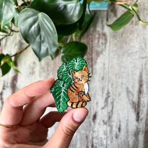 Aufnher Katze mit Philodendron Blttern, Bgelpatch Pflanze gestickt, Sew  on plant, Botanical Leaf, Iron on plantmom patch, Stickerei Cat - Etsy.de