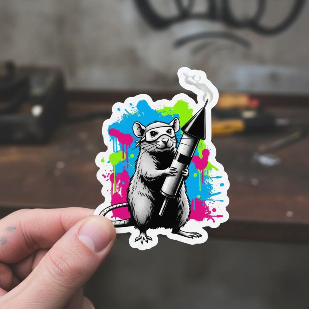 Rat Shot Rockets Rocket Rat Graffiti Sticker – Waterproof Vinyl Decal, Street Art - Etsy