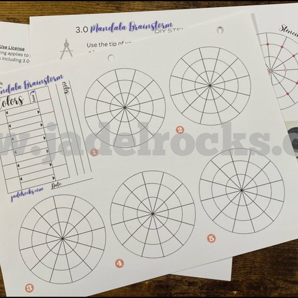 3.0 Mandala Brainstorm Stencil and Sketchbook Page Templates