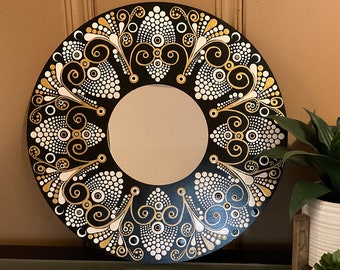 16 inch Hand Painted Mandala Mirror