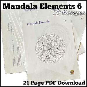 DL6 | JaDeL’s Mandala Element Transfers 20 Designs 5”