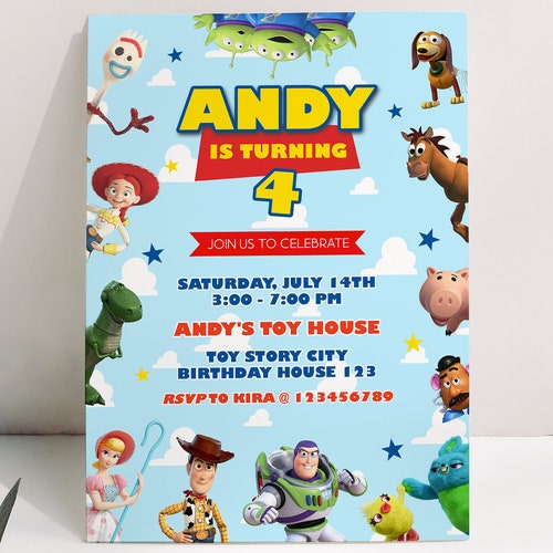 Toy Story Birthday Invitation Download Personalized Printable Etsy
