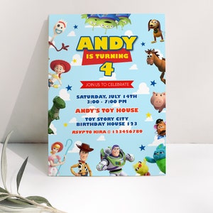 Personalized Toy Story Birthday Invitation Template, Digital Invite, Toy Story 2, Buzz, Woody, Spork, Editable, Printable, Instant Download