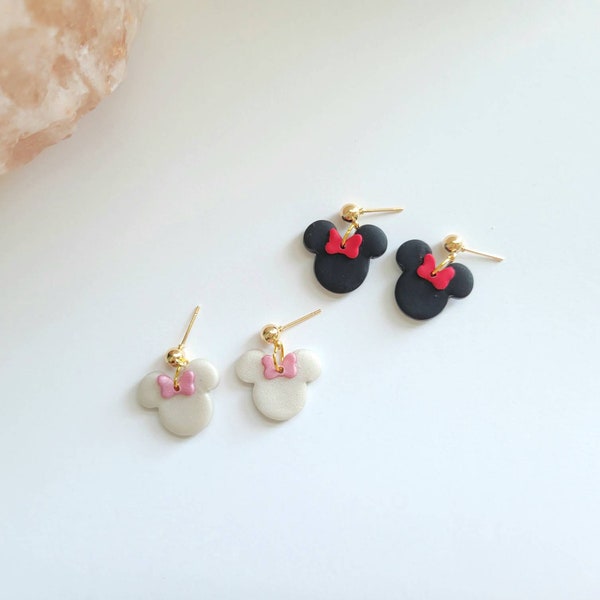 Mickey Mouse Earrings | Minnie Mouse Earrings | Disney Earrings | Polymer Clay Earrings | Minnie Ears