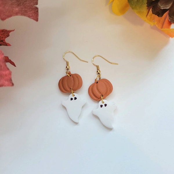 Pumpkin Earrings | Ghost Earrings | Fall Earrings | Polymer clay earrings