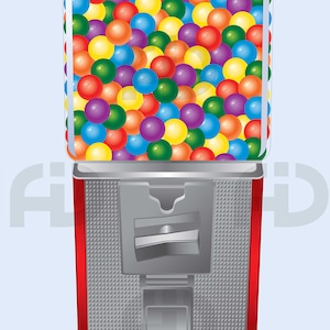 Gumball Machine 1, Gumballs, Machine, Bubble Gum Balls, Colorful, Candy, Gumball Machine Series, Printable Art, Clip Art