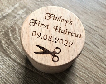 Personalised Engraved My First Curl Keepsake Trinket Box Newborn Baby Christening Baptism Baby Shower Gift First Haircut