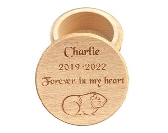 Personalised Engraved Wooden Pet Memorial Ashes Keepsake Urn Casket Fur Memory Box for a Guinea Pig