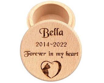 Personalised Engraved Wooden Pet Memorial Box |  Pet Fur Ashes Keepsake Gift Box | Pet Loss Dog or Cat Memorial Box