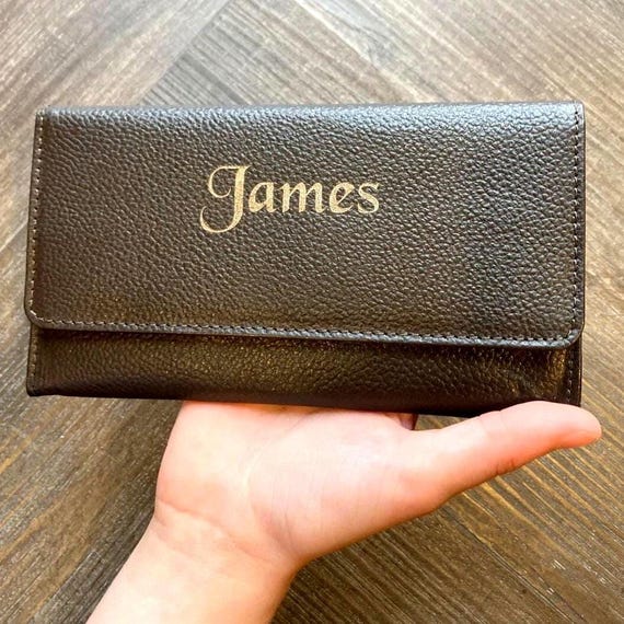 Personalised Genuine Leather Tobacco Pouch, Engraved Tobacco Zipper Bag,  Custom Gift for Him, Birthday Gift for Boyfriend, Grandad, Dad